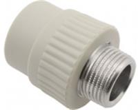 Переходник с металл. резьбой наружной Д=25*3/4 (FV-PLAST) серый (Чехия) (10/60), ЧЕХИЯ, код 0800500024, штрихкод , артикул 215025