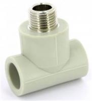 Тройник с металл. резьбой наружной Д=20*1/2 (FV-PLAST) серый (Чехия) (10/100), ЧЕХИЯ, код 0800500073, штрихкод , артикул 222520