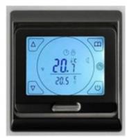 Терморегулятор E 91.716 (3.5 кВт) сенсорный программируемый, Чёрный матовый, Россия, код 0810500683