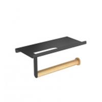 AXE Бумагодержатель с полкой на липкой ленте, черный/бамбук, РОССИЯ, код 0862900381, штрихкод 465009303159, артикул FOR-AXE015BB