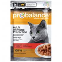 Влажный корм для кошек ProBalance 85г Immuno Protection говядина в соус, Россия, код 30605170043, штрихкод 464001198083, артикул ВЭЛ083