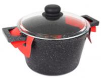 Кастрюля 3,0л SA-P03-3 Каменная Black с крышкой литая черная, РОССИЯ, код 35001090065, штрихкод 465782392130, артикул SA-P03-3