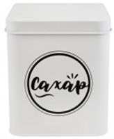 Банка металлическая 3400мл Сахар с крышкой большая Размер: 14,7x14,7x17см Цвет: белый EMKTT02L, КИТАЙ, код 3520400358, штрихкод 693849991696, артикул EMKTT02L