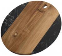 93-AC-1-03 Доска разд.круглая с ручкой вставка черный мрамор 26х26х1,2см Linea ACACIA, КИТАЙ, код 3530900017, штрихкод 461027596209, артикул 93-AC-1-03