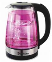 SAKURA Чайник электр SA-2744P (1.8) стекл двухслойн подсв, КИТАЙ, код 36602090218, штрихкод 465782392443, артикул SA-2744P