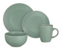 Набор столовой посуды Millimi 16пр (тарелки 26см*4, тарелки 20см*4, салатники 650мл*4, кружка 340мл*4) керамика, оливковый, Китай, код 4010200690, штрихкод 461042205806, артикул 824-236