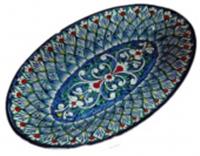 Тарелка овальная большая керам,34*21 см , узор, арт 80206-21/15, УЗБЕКИСТАН, код 4010200614, штрихкод 464025000434, артикул 80206-21
