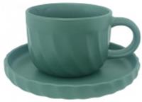 Чайная пара: чашка 300мл, блюдце d153х21мм Коллекция Ариэль Цвет: мятный KRJYC1427-2, КИТАЙ, код 4010600241, штрихкод 695036952352, артикул KRJYC1427-2