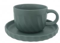 Чайная пара: чашка 300мл, блюдце d153х21мм Коллекция Ариэль Цвет: серый KRJYC1427-1, КИТАЙ, код 4010600240, штрихкод 693413391117, артикул KRJYC1427-1