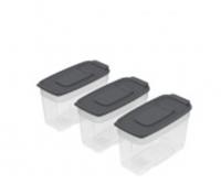 Набор контейнеров для сыпучих продуктов №7 (1л×3шт) (графит) АП 547, РОССИЯ, код 4052000115, штрихкод 461275807223, артикул АП 547