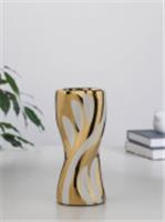 Ваза «Имоджен», 18×7 см, керамика, золотисто-белая 10697648, Китай, код 41817015643, штрихкод 690010697648