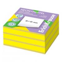 БЛОК Д/ЗАПИСИ 51*51 ММ, 250Л. ERICHKRAUSE NEON+PASTEL, БУМАГА, 02 ЦВ. /12/288/, Китай, код 56001070028, штрихкод 404148563676, артикул 63676