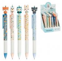 Ручка шариковая автоматическая Meshu Fairy Heroes синяя, 0,5мм, грип, корпус ассорти, с топпером MS_60942, Китай, код 56005050029, штрихкод 468021136200, артикул 315679