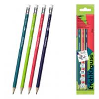 63331 КАРАНДАШ Ч/Г ERICHKRAUSE JOY® REEF, HB, СУПЕРСТИРАЕМЫЙ, С ЛАСТИКОМ, АССОРТИ, НАБОР 04 ШТ, Россия, код 56007070026, штрихкод 404148563331, артикул 63331