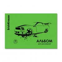 63612 АЛЬБОМ Д/РИС. 32 Л. A4, ERICHKRAUSE CAR, NEON ЗЕЛЕНЫЙ, ПЛАСТ. ОБЛ. НА СКОБЕ /2/32/, Россия, код 56013030176, штрихкод 460192163612, артикул 63612