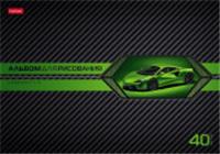 Альбом для рисования 40А4вмВ 40л А4ф на скобе выб лак -AutoCarbon-, Россия, код 56013040313, штрихкод 460678253286, артикул 085129