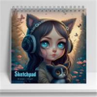 Скетчпад Альбом для рисования 40л Wсп 195*195 14299-EAC глянц лам текстура 120г Девочка с котенком Sev, Россия, код 56013070002, штрихкод 460300872393, артикул 14299
