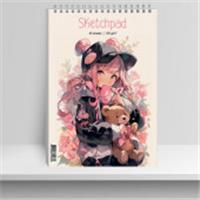 Скетчпад Альбом для рисования 40л Wсп А5 14191-EAC обл картон софт-тач лак текстура 120г Девочка с мишкой Sev, Россия, код 56013070010, штрихкод 460300872288, артикул 14191