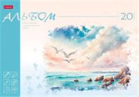 Альбом для рисования и художественных работ 20А4лтAк_33357 20лА4ф220гр,отр.скл.жест.подл,-Нежн.прибой, Россия, код 56014030012, штрихкод 460678257717, артикул