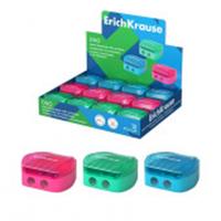 33616 ТОЧИЛКА ПЛАСТ. ERICHKRAUSE DUO, С КОНТЕЙНЕРОМ, 2 ОТВ, АССОРТИ /12/72/720/, Китай, код 56017020085, штрихкод 404148533616, артикул 33616