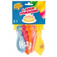 Набор шаров рисунок С Днем рождения 30см 5шт, Бельгия, код 8700101119, штрихкод 469039026725, артикул 1111-0840