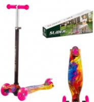 IT36-2 Самокат 4х-кол,кол.PU свет,р-р самок.57*25*87,розовый, в/к 60,5*46,5*39 см, КИТАЙ, код 60004010202, штрихкод 465783221173, артикул IT36-2