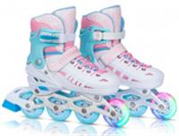Роликовые коньки JB8800095 CITYRIDE, бел-роз,PU кол,пер.колесо свет,подш.ABEC 7,пласт.мыс(S,29-33), КИТАЙ, код 74002010031, штрихкод 469908800095, артикул JB8800095
