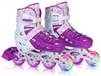 JB8800096 рол. коньки CITYRIDE, бел-фиол,PU кол,пер.кол.свет,подш.ABEC 7,пласт.мыс (M,34-38), КИТАЙ, код 74002010033, штрихкод 466029565073, артикул JB8800096