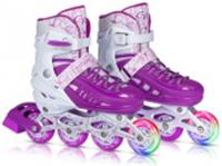 JB8800096 рол. коньки CITYRIDE, бел-фиол,PU кол,пер.кол.свет,подш.ABEC 7,пласт.мыс (S,29-33), КИТАЙ, код 74002010032, штрихкод 466029565072, артикул JB8800096