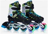 Роликовые коньки JB8800097 CITYRIDE, чёрн-гол,PU кол,пер.кол.свет,подш.ABEC 7,пласт.мыс (M,34-38), КИТАЙ, код 74002010035, штрихкод , артикул JB8800097