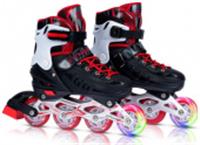 JB8800098 рол. коньки CITYRIDE, чёрн-красн,PU кол,пер.кол.свет,подш.ABEC 7,пласт.мыс (L,39-42), КИТАЙ, код 74002010038, штрихкод 466029565079, артикул JB8800098