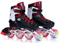 JB8800098 рол. коньки CITYRIDE, чёрн-красн,PU кол,пер.кол.свет,подш.ABEC 7,пласт.мыс (M,34-38), КИТАЙ, код 74002010037, штрихкод 466029565078, артикул JB8800098