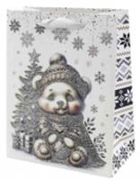 Пакет подарочный Белый мишка у новогодней ёлки Размер: 18х10х23см Материал: бумага C1539S, Россия, код 40806010217, штрихкод 691933938875, артикул C1539S