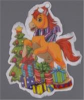 Наклейка новогодняя Лошадка в колпаке 25х20см арт.2025-1866 Код275468, КИТАЙ, код 41808150524, штрихкод 468046624135, артикул 275468