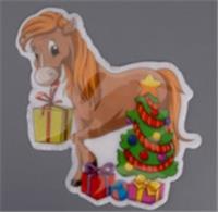 Наклейка новогодняя Лошадка с елкой 25х20см арт.2025-1865 Код275466, КИТАЙ, код 41808150523, штрихкод 468046624134, артикул 275466