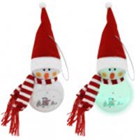 Светильник светодиодный подвесной NataM Снеговичок Цвет: красный 60х60х90мм Работает от батар.3хLR44, КИТАЙ, код 41808150520, штрихкод 692687388486, артикул SY YF-20201079-4A