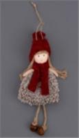 Украшение Девочка 15х6х4см с висящими ногами, с колокольчиками, подвесное арт.2024-8450 Код275514, КИТАЙ, код 41808150530, штрихкод 468046623971, артикул 275514