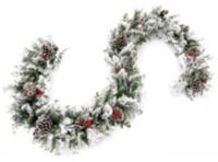 Гирлянда еловая l=270см заснеженная, декорированная шишками и ягодами, арт.10922-8221 Код272748, КИТАЙ, код 75001040175, штрихкод 468046620365, артикул 272748