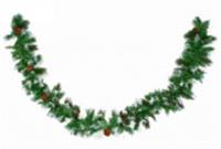 Гирлянда хвойная PVC+леска+шишки+ ягоды 2,7 м (220 веток) 184-592, Китай, код 75001040216, штрихкод 693099521695, артикул 184-592