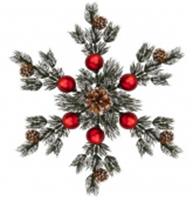 Новогоднее подвесное украшение из ПВХ, с сосновой шишкой 6,5х42х42см арт.92458, Китай, код 75002092595, штрихкод 466011517794