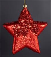 Украшение Моя Ёлочка новогоднее Звезда d=12см с декором подвесное, красный арт.10123-0668 Код271826, КИТАЙ, код 75002092859, штрихкод 468046619834, артикул 271826