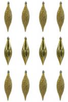 Набор пластиковых елочных украшений Сосулька 15 см 12 шт золото в коробке под плексом, Китай, код 75002170877, штрихкод 871383289292, артикул 89292