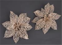 Набор украшений новогодних Цветок 2шт 27х12см шампань арт.10123-1809 Код271859, КИТАЙ, код 75002170853, штрихкод 468046619779, артикул 271859