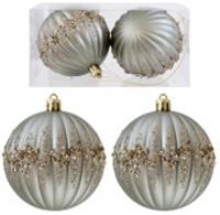 Елочные шары 2шт d8см Впечатление Цвет: стальной зеленый, КИТАЙ, код 75002220056, штрихкод 692396275427, артикул SYQC2-0125320