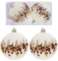 Елочные шары 2шт d8см Праздничный Цвет: молочный, КИТАЙ, код 75002220059, штрихкод 695795301853, артикул SYQC1-0125081