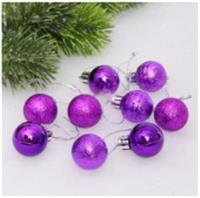 Новогодние шары 3 см (набор 9 шт) «Микс фактур», фиолетовый 652-349, КИТАЙ, код 75002220039, штрихкод 693199433738, артикул 652-349