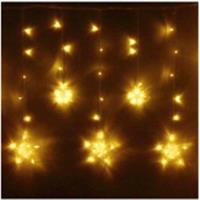 Гирлянда для дома БАХРОМА 2,5м*0,9м 120 ламп LED, с насадками Звезда, Теп/бел (соединение) 113-023, Китай, код 75004020145, штрихкод 460377310172