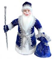 Игрушка-кукла Дед Мороз СИНИЙ 40 см, в упаковке, РОССИЯ, код 75005010012, штрихкод 468011410135, артикул ДМ-11