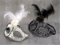 Маска карнавальная 19х17см с перьями, ажурная, микс арт.10121-1963 Код271957, КИТАЙ, код 75006070258, штрихкод 468046619559, артикул 271957