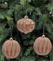 Шар/шар-луковка стеклянный Ø 10 см бронзовый с золотым узором (мин. партия 6 шт), Китай, код 75009060123, штрихкод 871383213147, артикул 13147